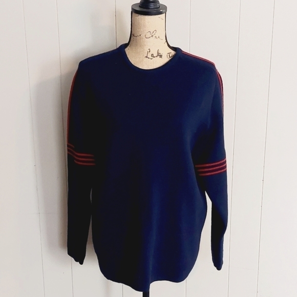 Demetre VTG  Mens Sweater Wool Pre Loved Size Large Navy Blue - Picture 2 of 7